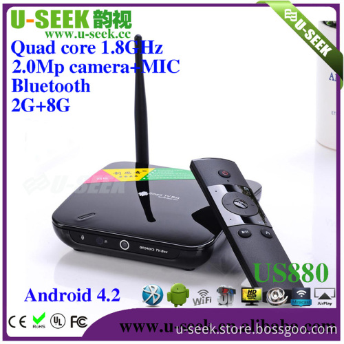 Android 4.2 Google Quad Core 2.0MP Webcam Smart TV Box